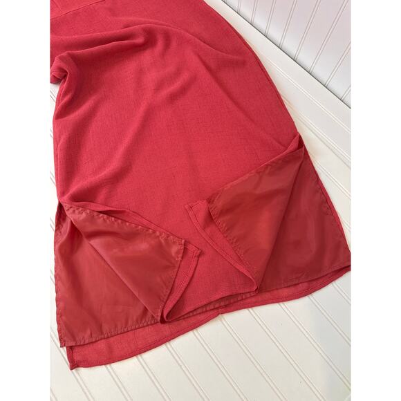 Amanda Smith Petite Red Sleeveless Midi Dress & Short Sleeve Cardigan Set Sze 8 - Picture 6 of 11